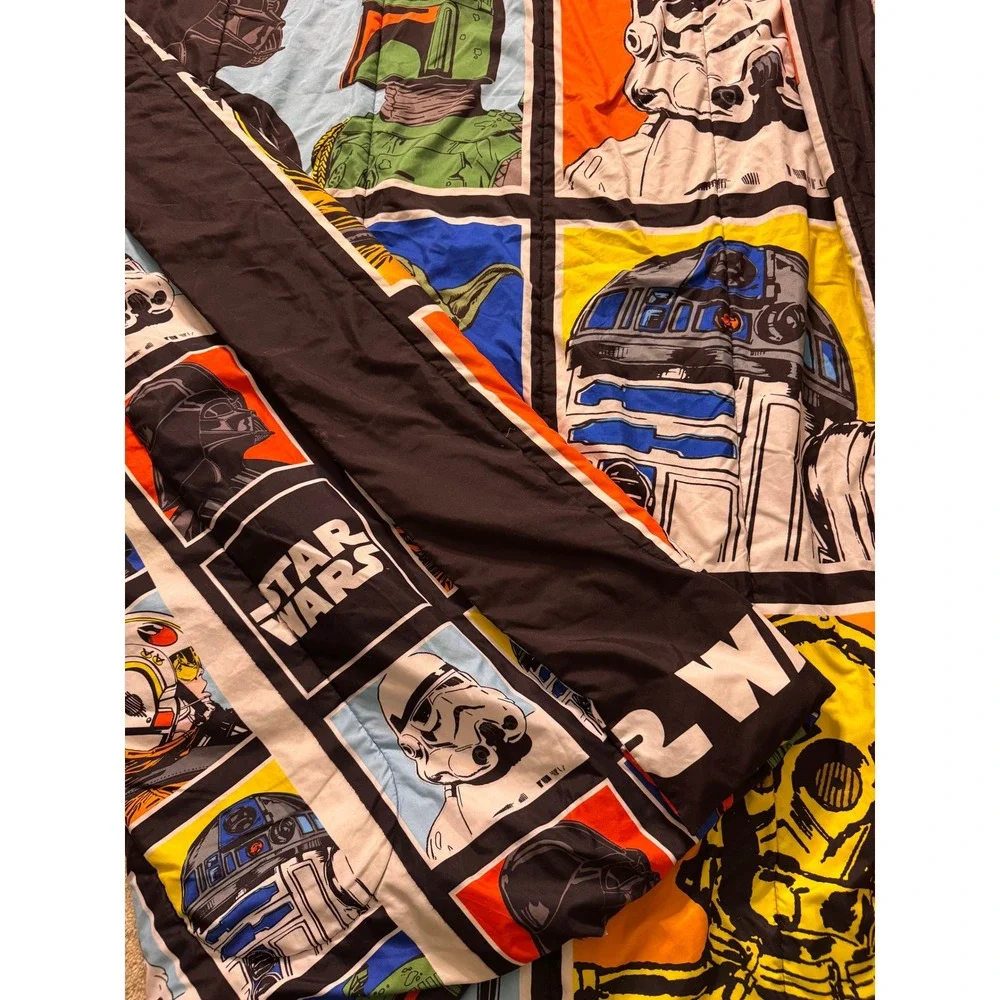 Star Wars Lucasfilm Reversible Comforter Grid Yoda Darth Vader Boba Fett Full